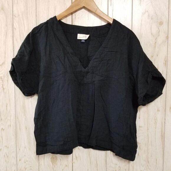 Universal Thread Black Short Sleeve Blouse - Picture 2 of 4